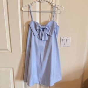 Light Blue Babydoll Dress with Bow